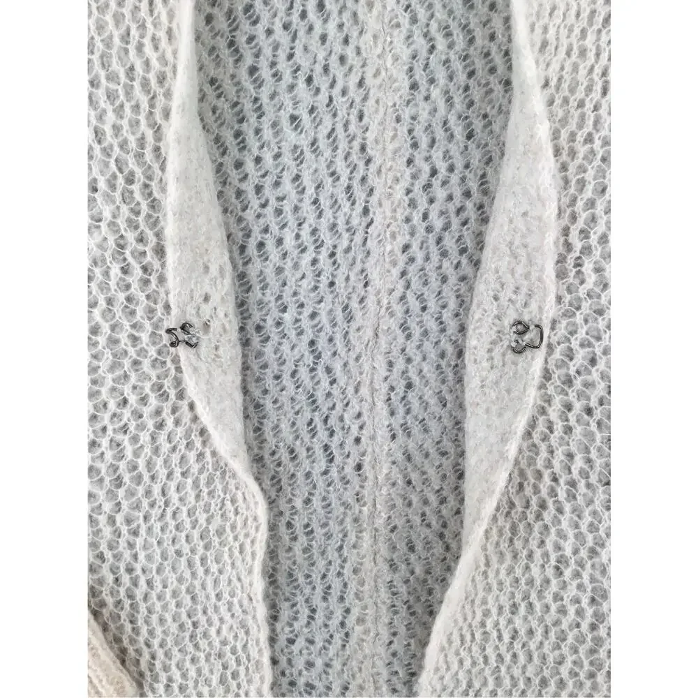Free People Ivory Open Knit Lace Cardigan Sweater Sheer Boho Romantic